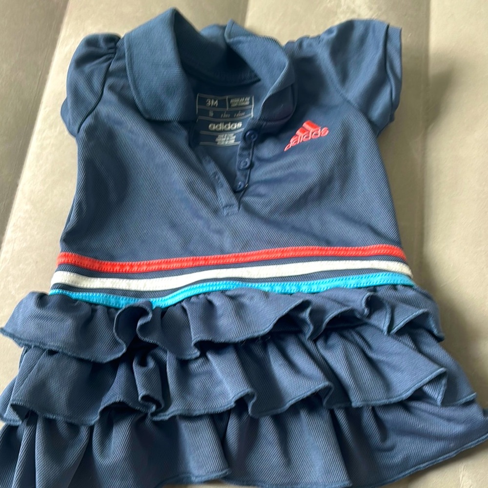 Adidas Blue and Red Polo Shirt with Stripe Accents